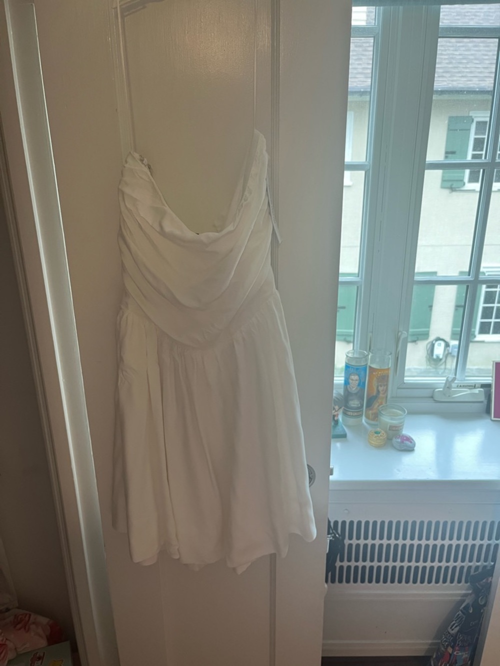 Princess Polly White Strapless Draped Dress